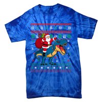 Ugly Christmas Snow Santa Hat Lights Snowflakes Trex Cool Gift Tie-Dye T-Shirt