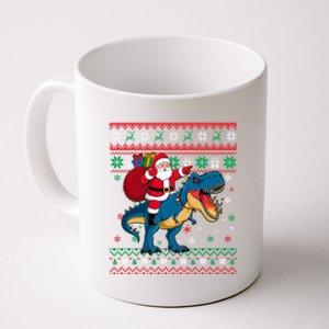 Ugly Christmas Snow Santa Hat Lights Snowflakes Trex Cool Gift Coffee Mug