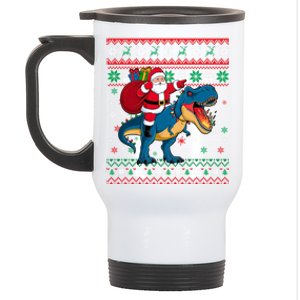 Ugly Christmas Snow Santa Hat Lights Snowflakes Trex Cool Gift Stainless Steel Travel Mug