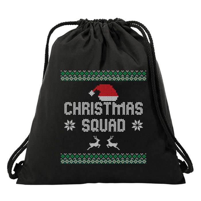 Ugly Christmas Squad Family Group Matching Christmas Pajama Party Drawstring Bag