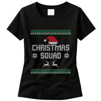 Ugly Christmas Squad Family Group Matching Christmas Pajama Party Womens T-Shirt