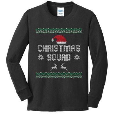 Ugly Christmas Squad Family Group Matching Christmas Pajama Party Kids Long Sleeve Shirt