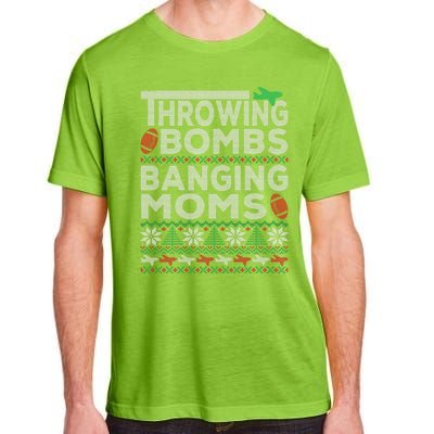 Ugly Christmas Sweater Football Throwing Bombs Banging Moms Adult ChromaSoft Performance T-Shirt