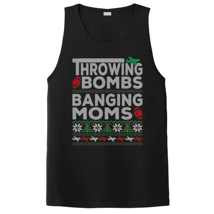 Ugly Christmas Sweater Football Throwing Bombs Banging Moms PosiCharge Competitor Tank