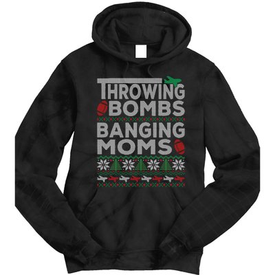 Ugly Christmas Sweater Football Throwing Bombs Banging Moms Tie Dye Hoodie