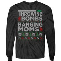 Ugly Christmas Sweater Football Throwing Bombs Banging Moms Tie-Dye Long Sleeve Shirt