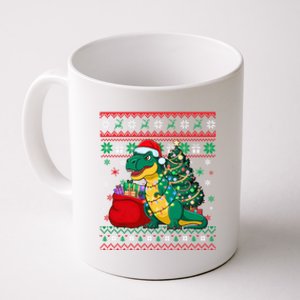 Ugly Christmas Snow Santa Hat Lights Snowflakes Trex Gift Coffee Mug