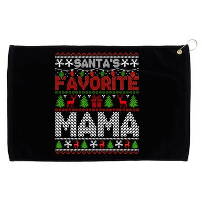 Ugly Christmas Sweaters SantaS Favorite Mama Cute Gift Grommeted Golf Towel