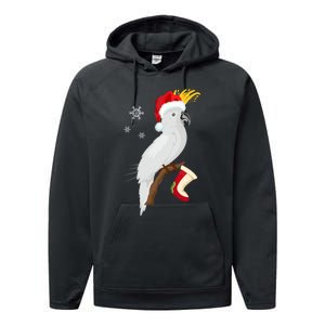 Umbrella Cockatoo Santa Hat Funny Christmas Performance Fleece Hoodie