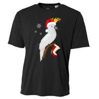 Umbrella Cockatoo Santa Hat Funny Christmas Cooling Performance Crew T-Shirt