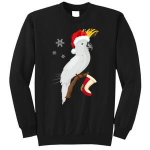 Umbrella Cockatoo Santa Hat Funny Christmas Sweatshirt