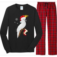 Umbrella Cockatoo Santa Hat Funny Christmas Long Sleeve Pajama Set