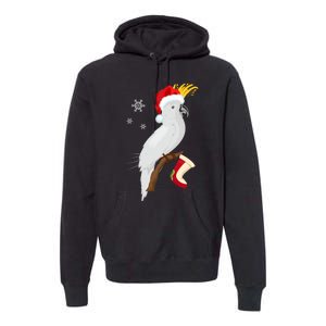 Umbrella Cockatoo Santa Hat Funny Christmas Premium Hoodie