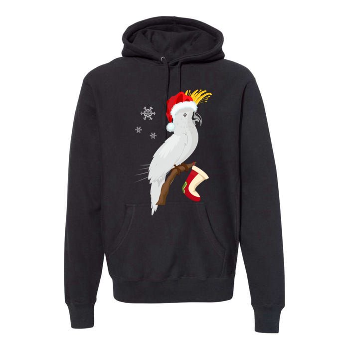 Umbrella Cockatoo Santa Hat Funny Christmas Premium Hoodie