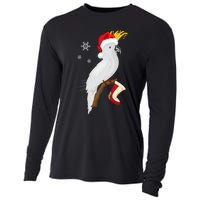 Umbrella Cockatoo Santa Hat Funny Christmas Cooling Performance Long Sleeve Crew