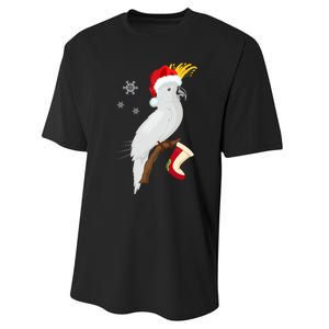 Umbrella Cockatoo Santa Hat Funny Christmas Performance Sprint T-Shirt