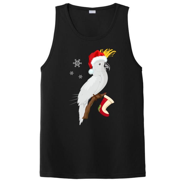 Umbrella Cockatoo Santa Hat Funny Christmas PosiCharge Competitor Tank