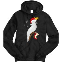 Umbrella Cockatoo Santa Hat Funny Christmas Tie Dye Hoodie