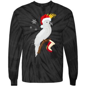 Umbrella Cockatoo Santa Hat Funny Christmas Tie-Dye Long Sleeve Shirt