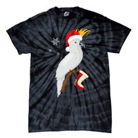 Umbrella Cockatoo Santa Hat Funny Christmas Tie-Dye T-Shirt