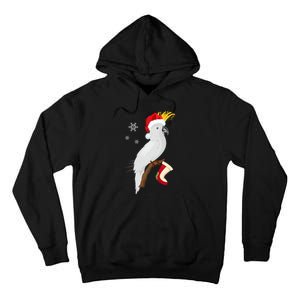 Umbrella Cockatoo Santa Hat Funny Christmas Tall Hoodie