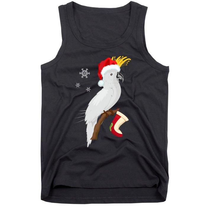 Umbrella Cockatoo Santa Hat Funny Christmas Tank Top