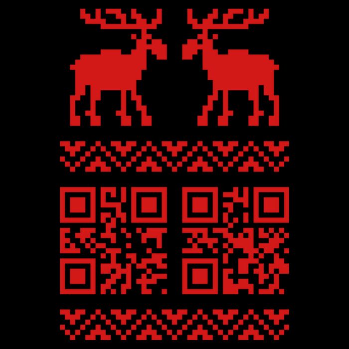 Ugly Christmas Sweater Qr Code Happy New Year 16 in Basic Backpack