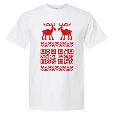 Ugly Christmas Sweater Qr Code Happy New Year Garment-Dyed Heavyweight T-Shirt