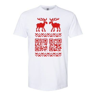 Ugly Christmas Sweater Qr Code Happy New Year Softstyle CVC T-Shirt