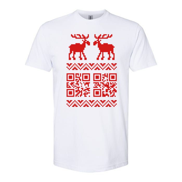 Ugly Christmas Sweater Qr Code Happy New Year Softstyle CVC T-Shirt