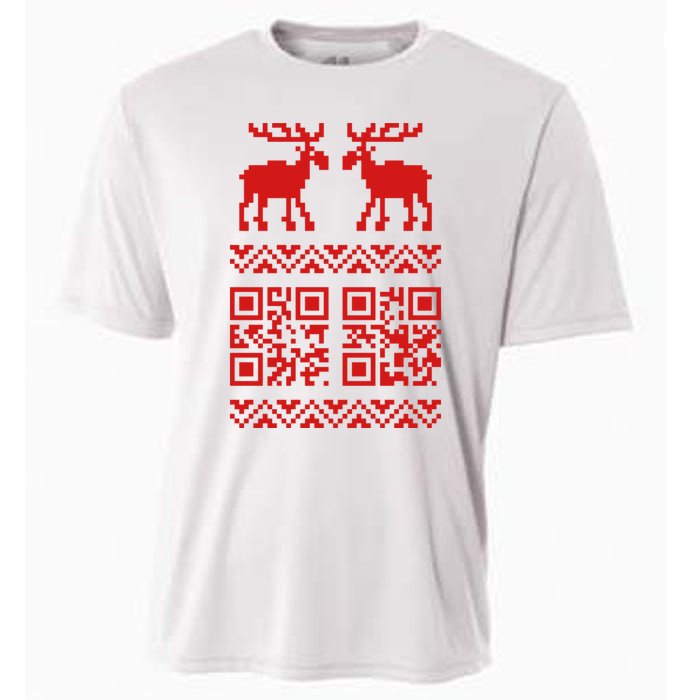 Ugly Christmas Sweater Qr Code Happy New Year Cooling Performance Crew T-Shirt