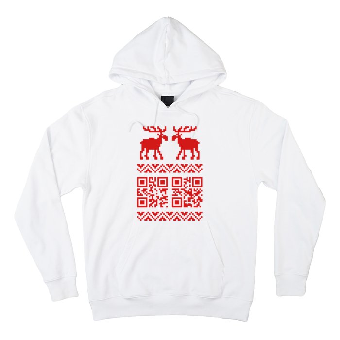 Ugly Christmas Sweater Qr Code Happy New Year Hoodie