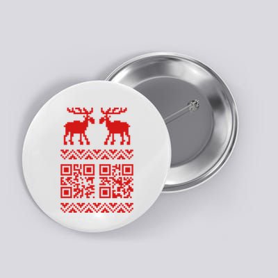 Ugly Christmas Sweater Qr Code Happy New Year Button