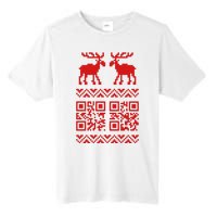 Ugly Christmas Sweater Qr Code Happy New Year Tall Fusion ChromaSoft Performance T-Shirt