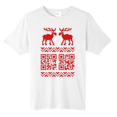 Ugly Christmas Sweater Qr Code Happy New Year Tall Fusion ChromaSoft Performance T-Shirt