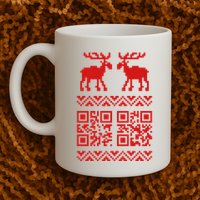 Ugly Christmas Sweater Qr Code Happy New Year Coffee Mug