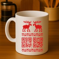 Ugly Christmas Sweater Qr Code Happy New Year Coffee Mug