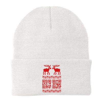 Ugly Christmas Sweater Qr Code Happy New Year Knit Cap Winter Beanie