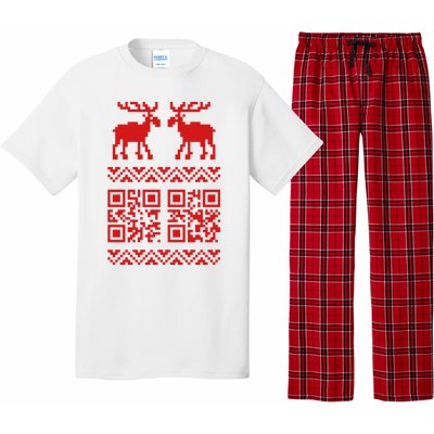 Ugly Christmas Sweater Qr Code Happy New Year Pajama Set