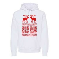 Ugly Christmas Sweater Qr Code Happy New Year Premium Hoodie