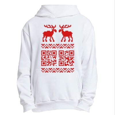 Ugly Christmas Sweater Qr Code Happy New Year Urban Pullover Hoodie