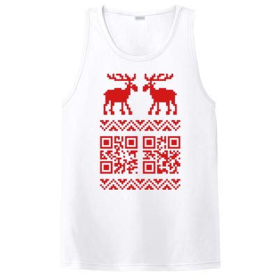 Ugly Christmas Sweater Qr Code Happy New Year PosiCharge Competitor Tank