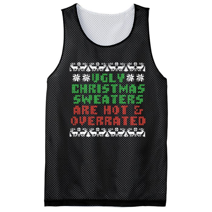 Ugly Christmas Sweaters Are Hot Overrated Funny Mesh Reversible Basketball Jersey Tank