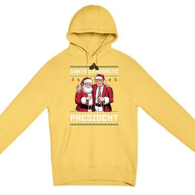 Ugly Christmas SantaS Favorite President Gift Premium Pullover Hoodie