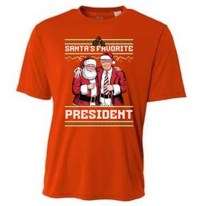 Ugly Christmas SantaS Favorite President Gift Cooling Performance Crew T-Shirt