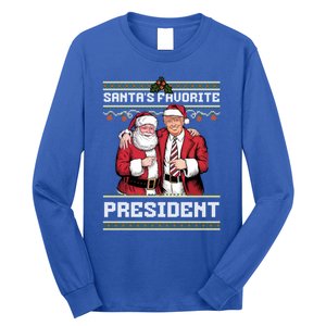 Ugly Christmas SantaS Favorite President Gift Long Sleeve Shirt