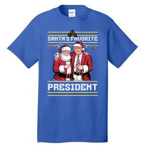 Ugly Christmas SantaS Favorite President Gift Tall T-Shirt