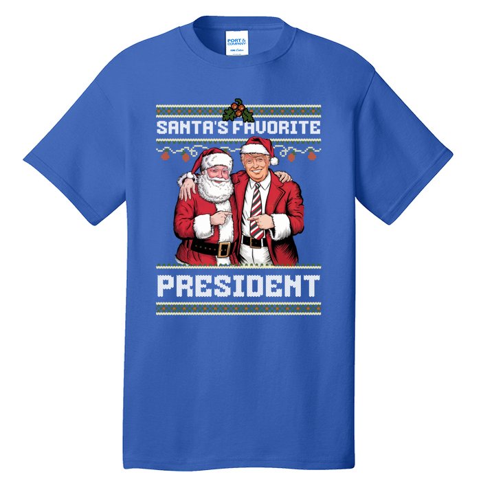 Ugly Christmas SantaS Favorite President Gift Tall T-Shirt