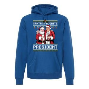 Ugly Christmas SantaS Favorite President Gift Premium Hoodie