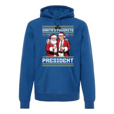 Ugly Christmas SantaS Favorite President Gift Premium Hoodie